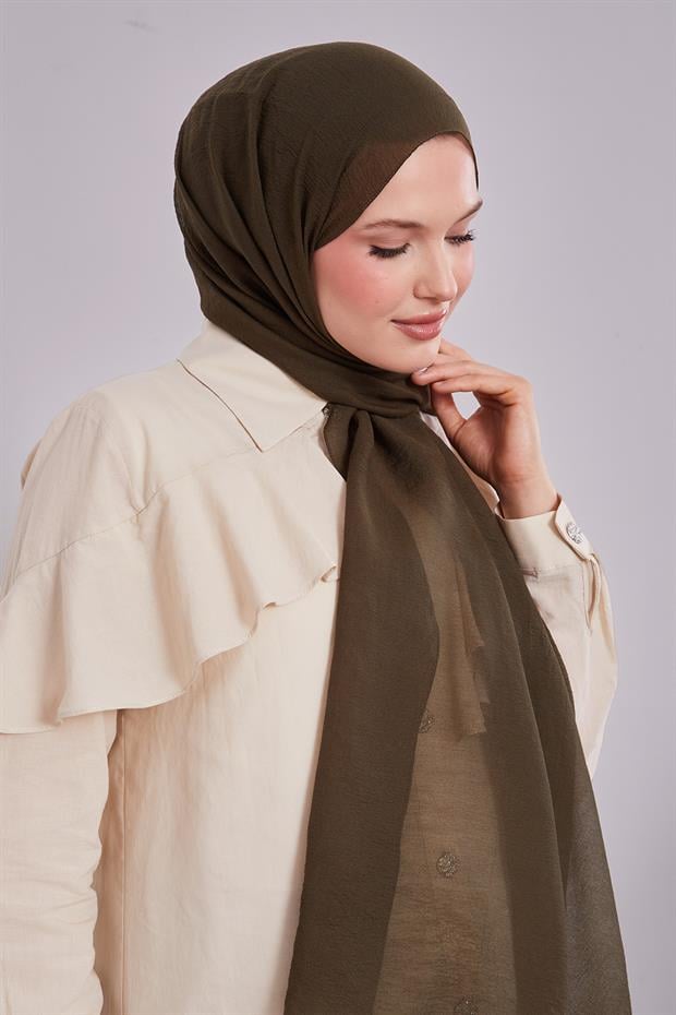 Yeşil Arlyn Düz Şal