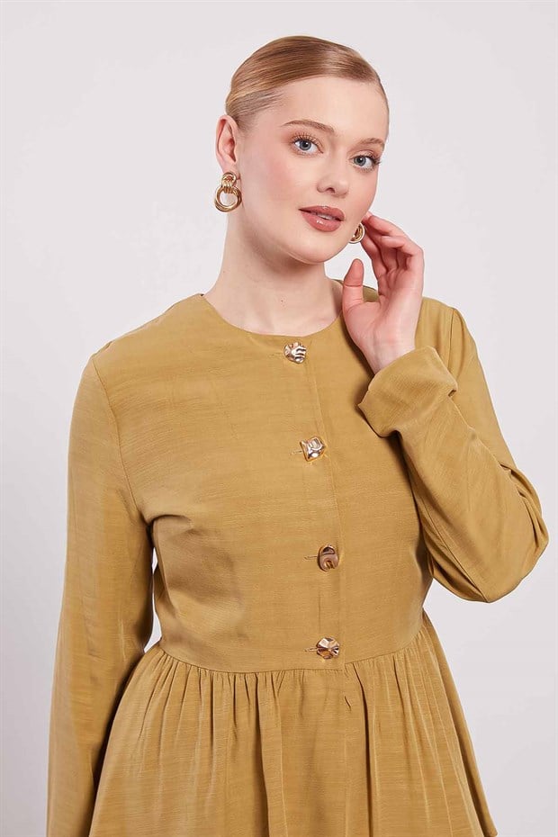 Yeşil Bel Fırfır Detaylı İkili Takım