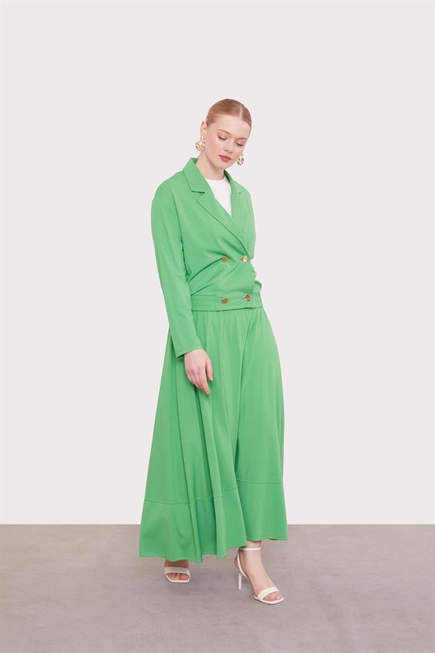 Yeşil Bomber Ceketli Etek Takım