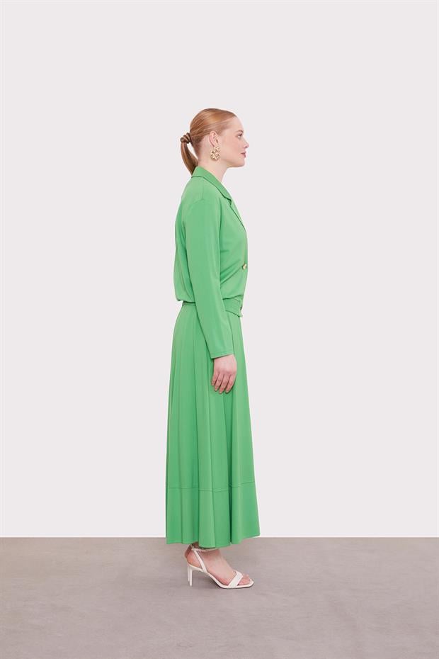 Yeşil Bomber Ceketli Etek Takım