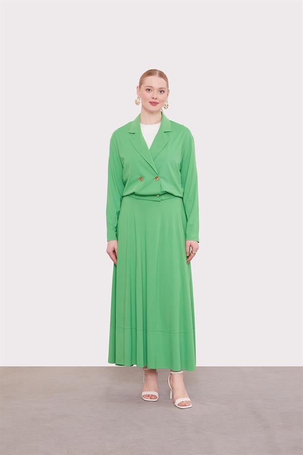 Yeşil Bomber Ceketli Etek Takım