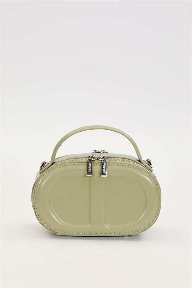 Yeşil Çift Fermuarlı El Çantası