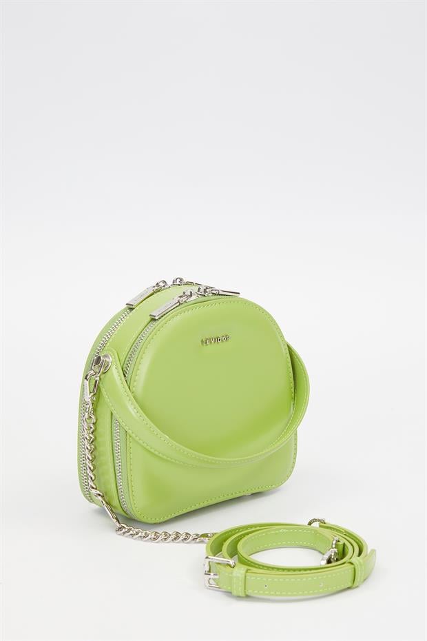 Yeşil Çift Fermuarlı Omuz Çantası