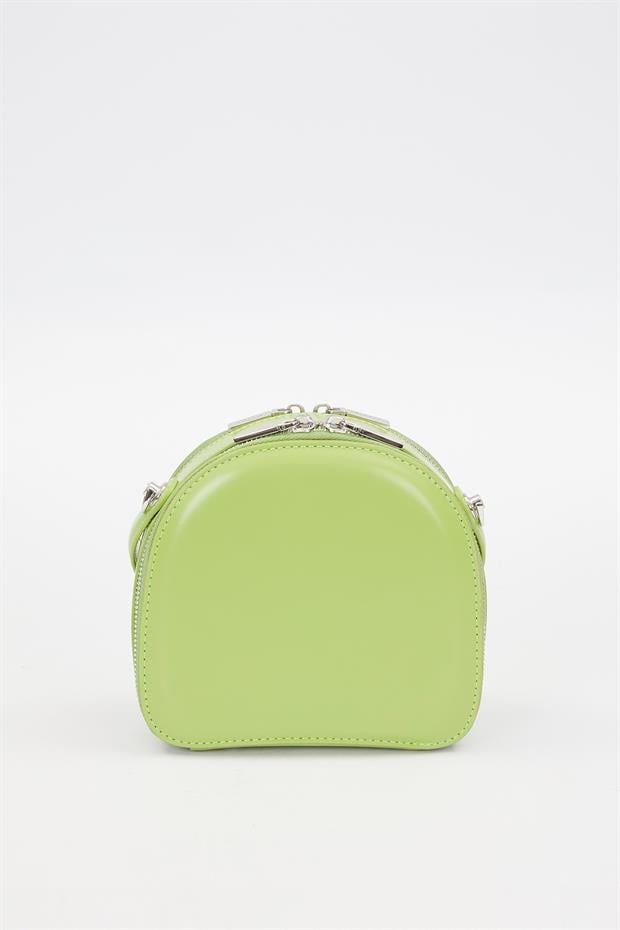 Yeşil Çift Fermuarlı Omuz Çantası