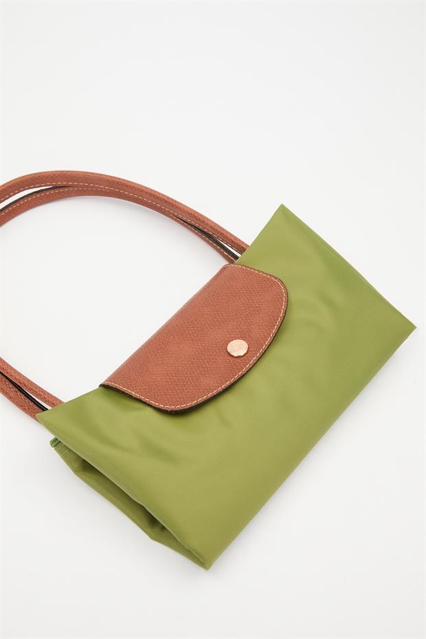 Yeşil Deri Askılı Tote Omuz Çantası