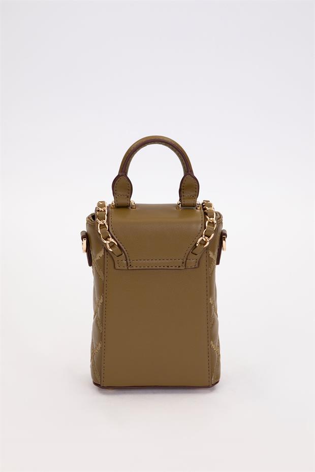 Yeşil Dikdörtgen Form El Çantası