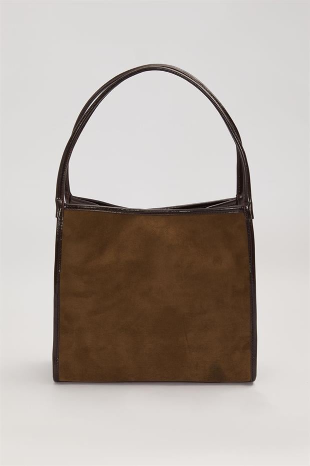 Yeşil Dikdörtgen Form Geniş Omuz Çantası