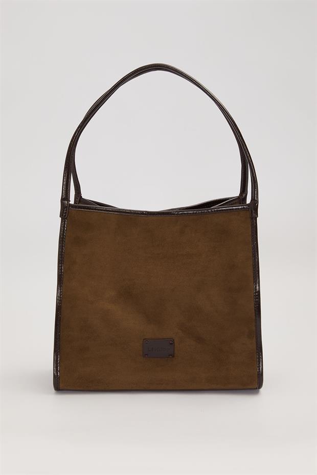 Yeşil Dikdörtgen Form Geniş Omuz Çantası