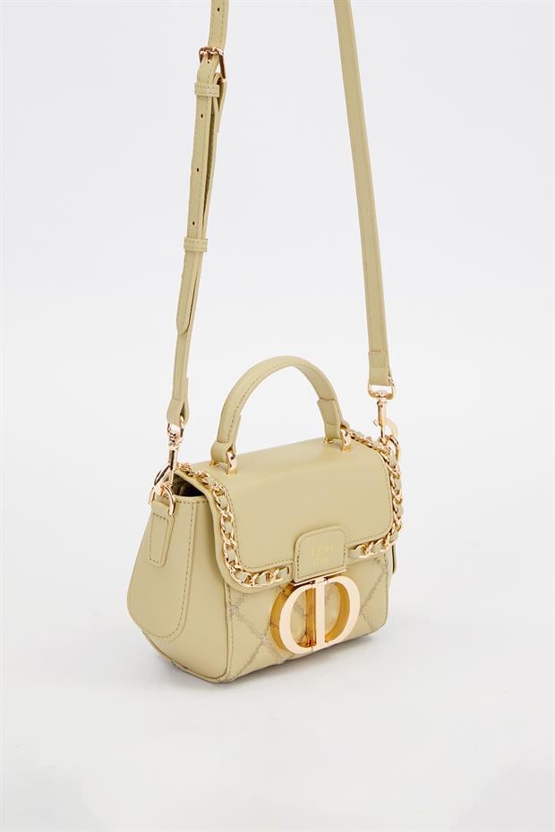 Yeşil Dikdörtgen Metal Kilit Omuz Çantası