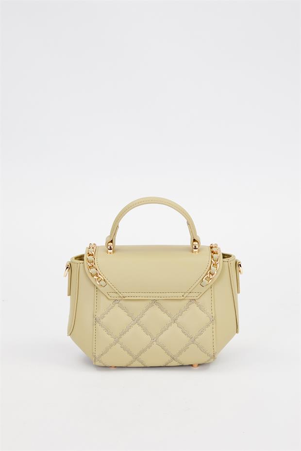 Yeşil Dikdörtgen Metal Kilit Omuz Çantası