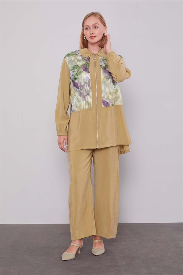 Yeşil File Baskılı İkili Takım