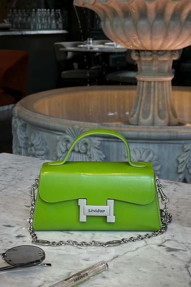 Yeşil Gizli Cep Detaylı Omuz Çantası