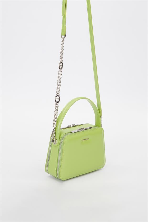 Yeşil Kare Bombe Görünümlü Omuz Çantası