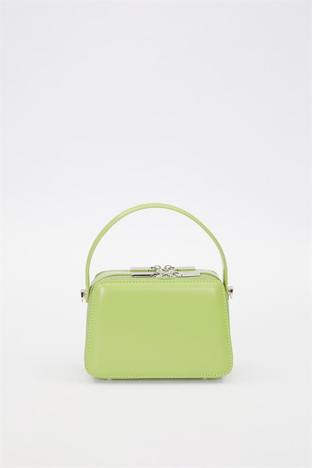 Yeşil Kare Bombe Görünümlü Omuz Çantası