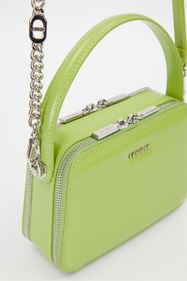 Yeşil Kare Bombe Görünümlü Omuz Çantası