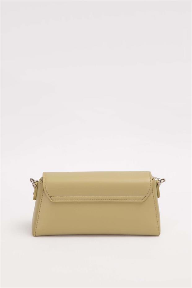 Yeşil Logo Tokalı Omuz Çantası