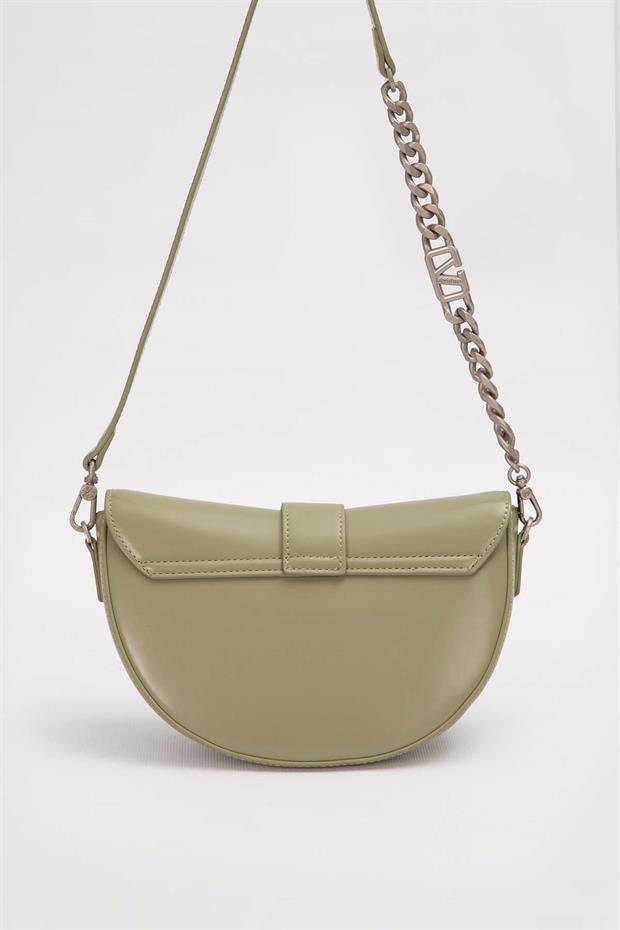 Yeşil Logo Zincir Detaylı Omuz Çantası