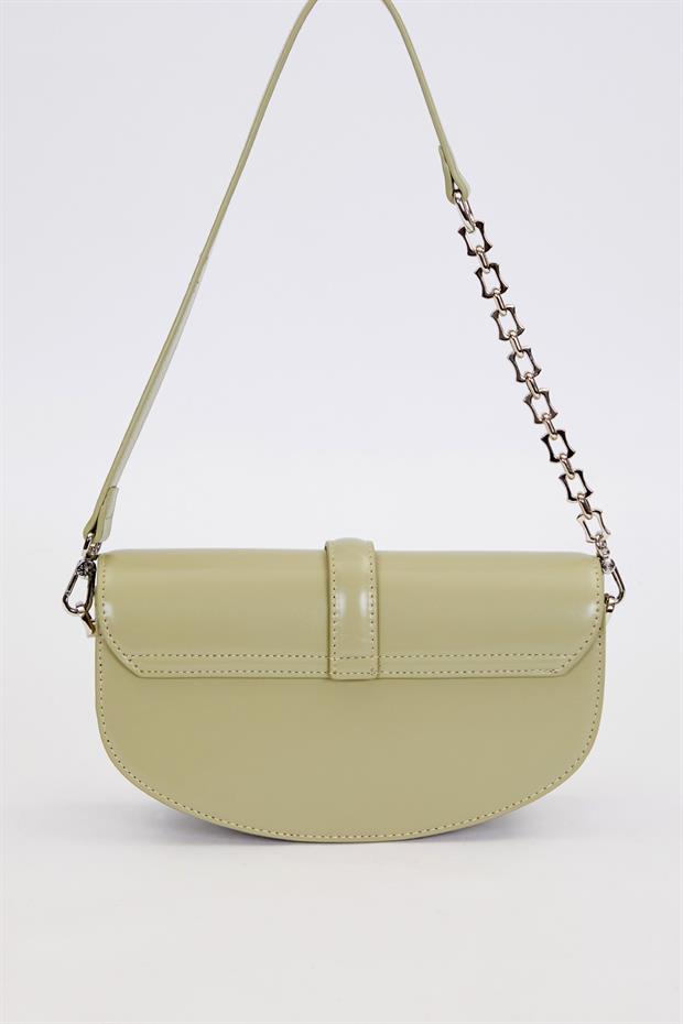 Yeşil Metal Detaylı Omuz Çantası