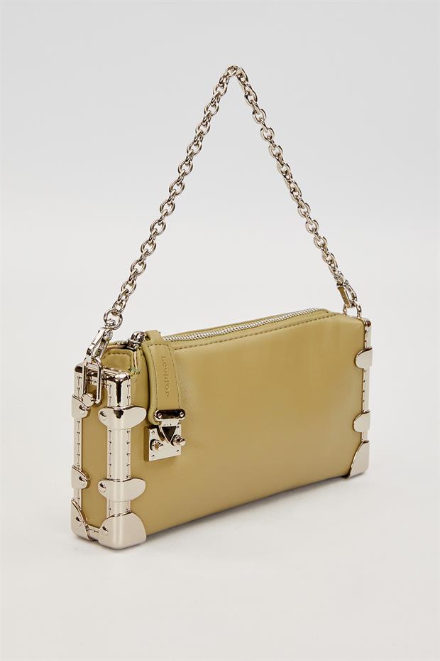 Yeşil Metal Köşeli Omuz Çantası