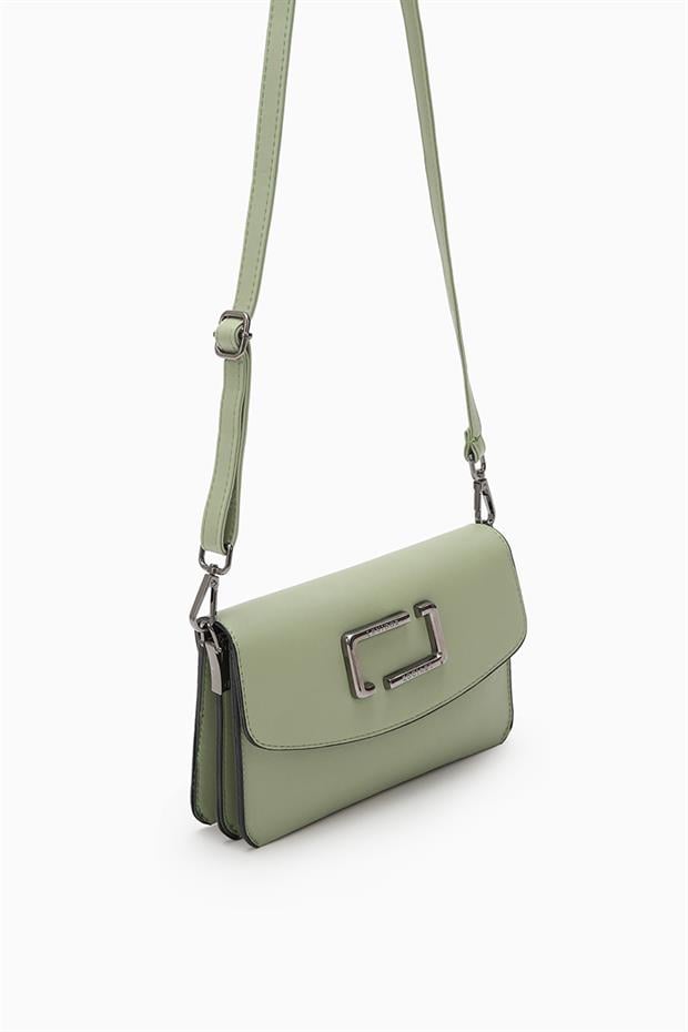 Yeşil Metal Logolu Omuz Çantası