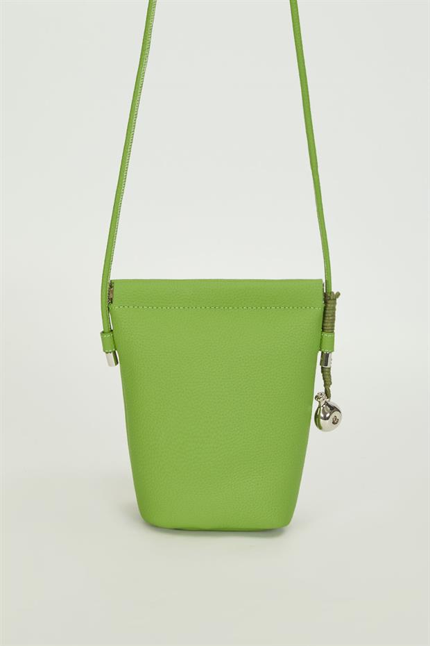 Yeşil Metal top Aksesuarlı Omuz Çantası