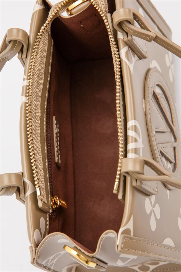 Yeşil Mini Boy Baskılı El Çantası