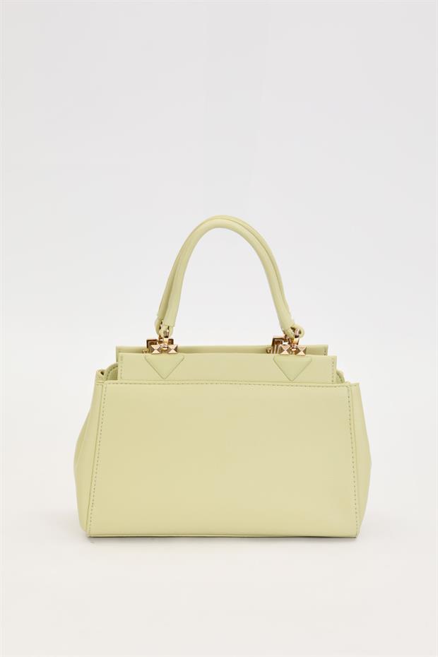 Yeşil Şerit Dikiş Model El Çantası