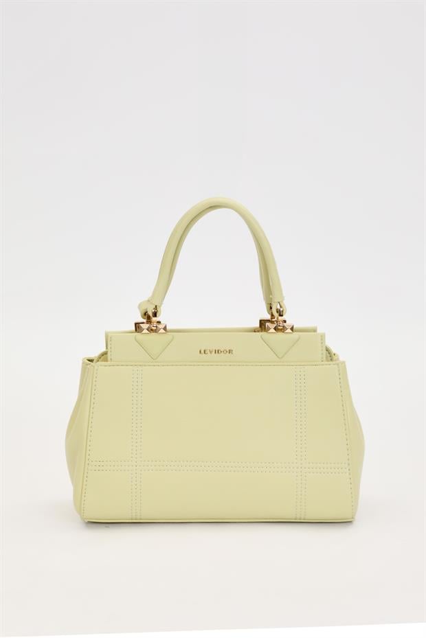 Yeşil Şerit Dikiş Model El Çantası