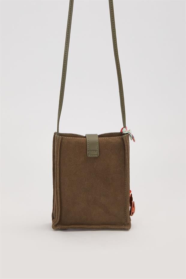 Yeşil Süet Uzun Askılı Omuz Çantası