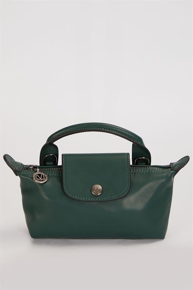 Yeşil Üst Kapama Detaylı El Çantası