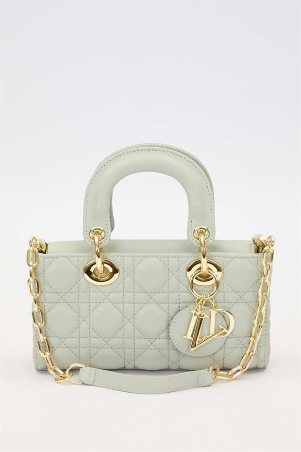 Yeşil Zincir Askı Aksesuarlı El Çantası