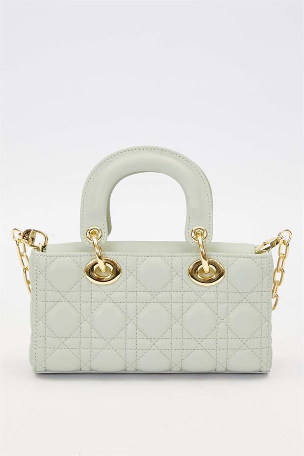 Yeşil Zincir Askı Aksesuarlı El Çantası