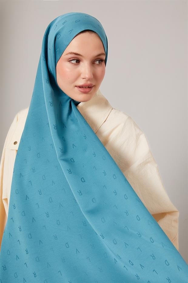 Yosun Yeşili Mini LVD Baskılı Jakarlı Şal