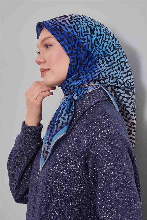 Yosun Yeşili Renk Geçişli Desen Soft Eşarp