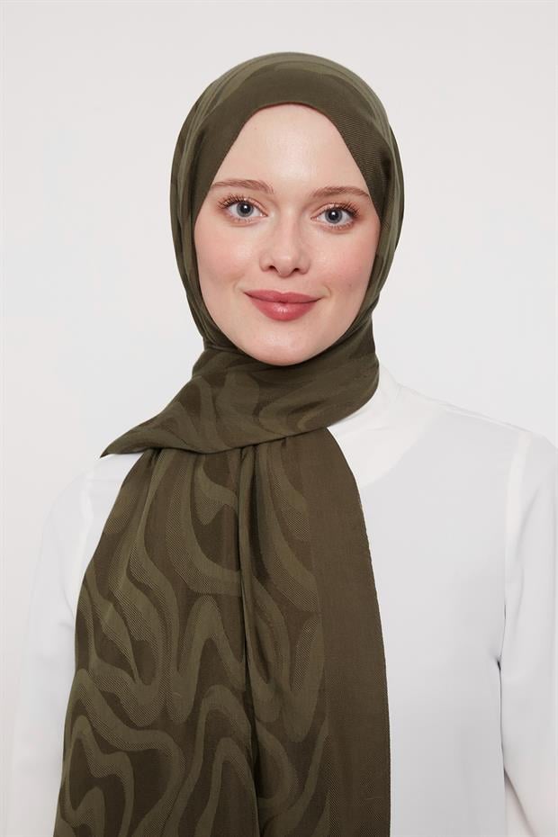 Yosun Yeşili Soyut Desen Grazia Şal