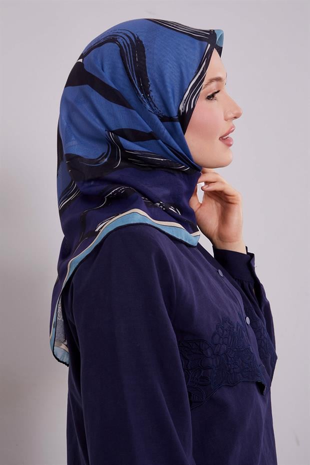 Yosun Yeşili Soyut Desen Soft Eşarp