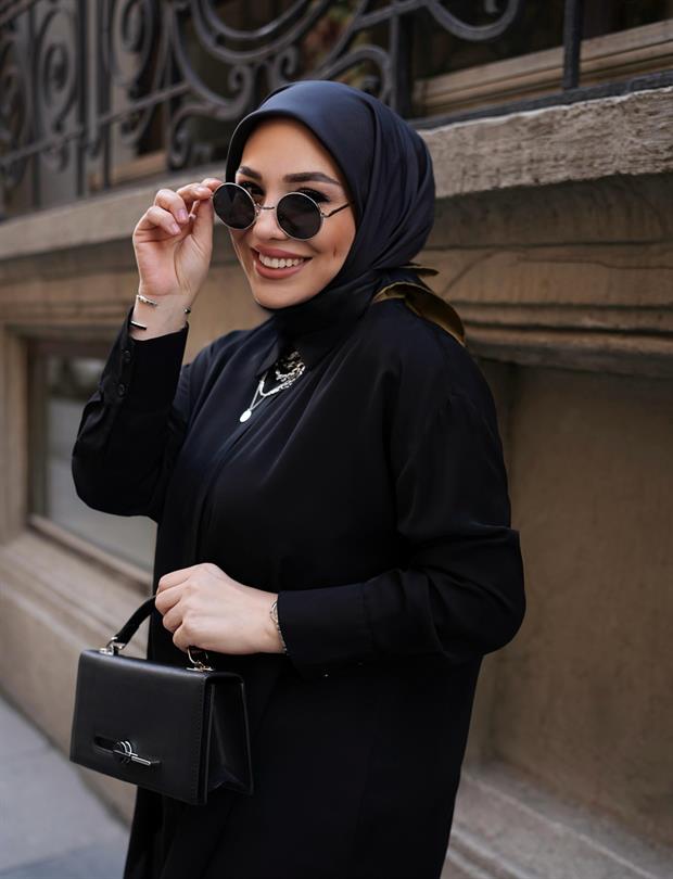 Zeytin Yeşili Çift Taraflı Twill İpek Eşarp