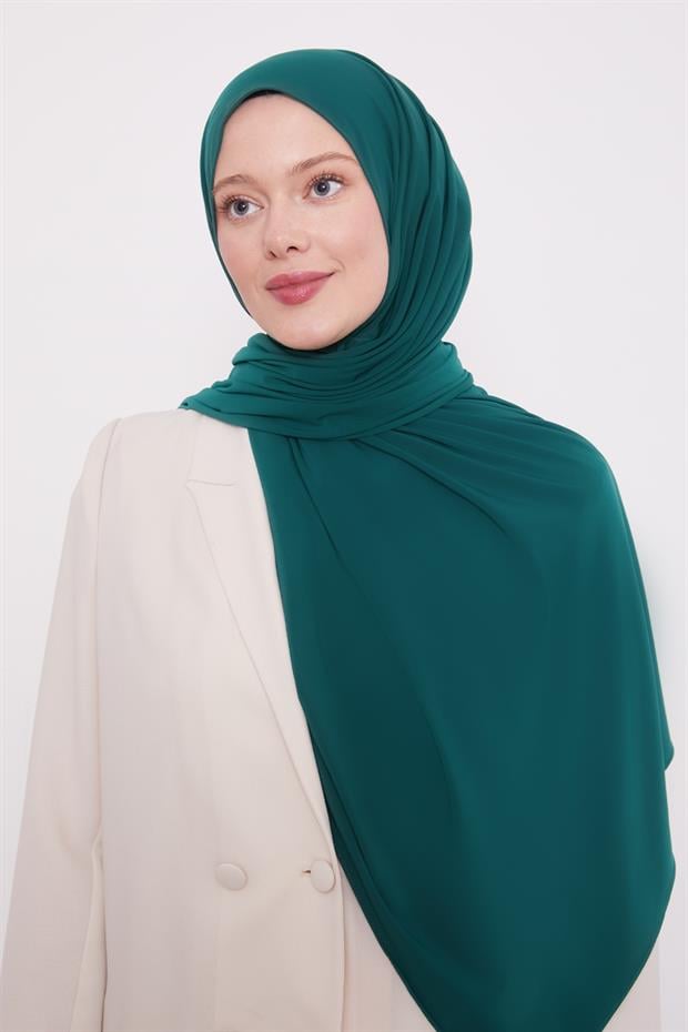 Zümrüt Yeşili Düz Sandy Şal