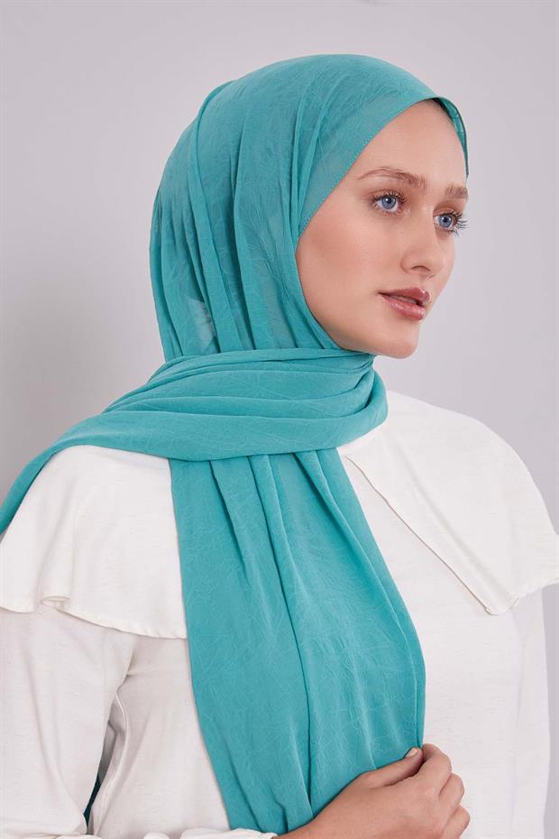 Zümrüt Yeşili Frozen Krep Şal