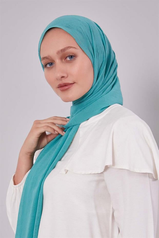 Zümrüt Yeşili Frozen Krep Şal