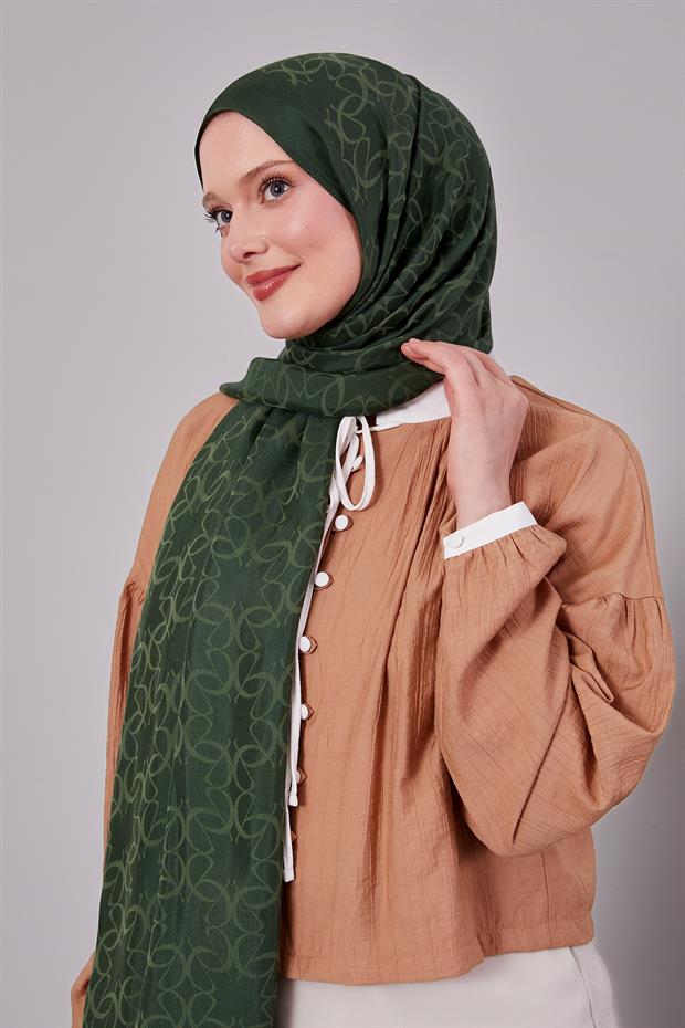 Zümrüt Geometrik Desen Grazia Şal