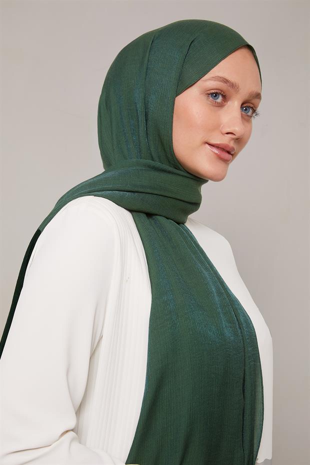 Zümrüt Yeşili Kristal Abiye Şal