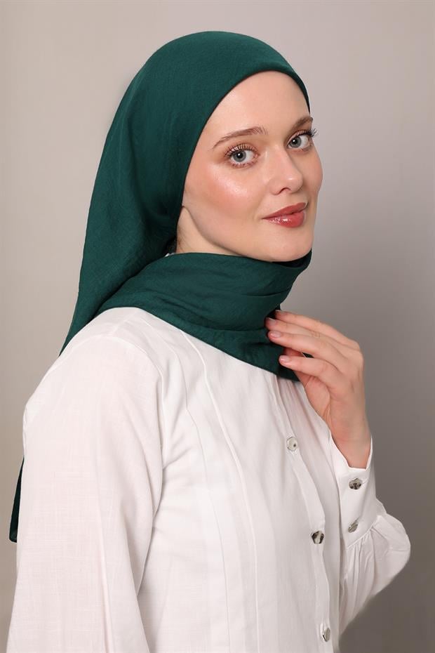 Zümrüt Yeşili Lux Pamuk Cazz Eşarp