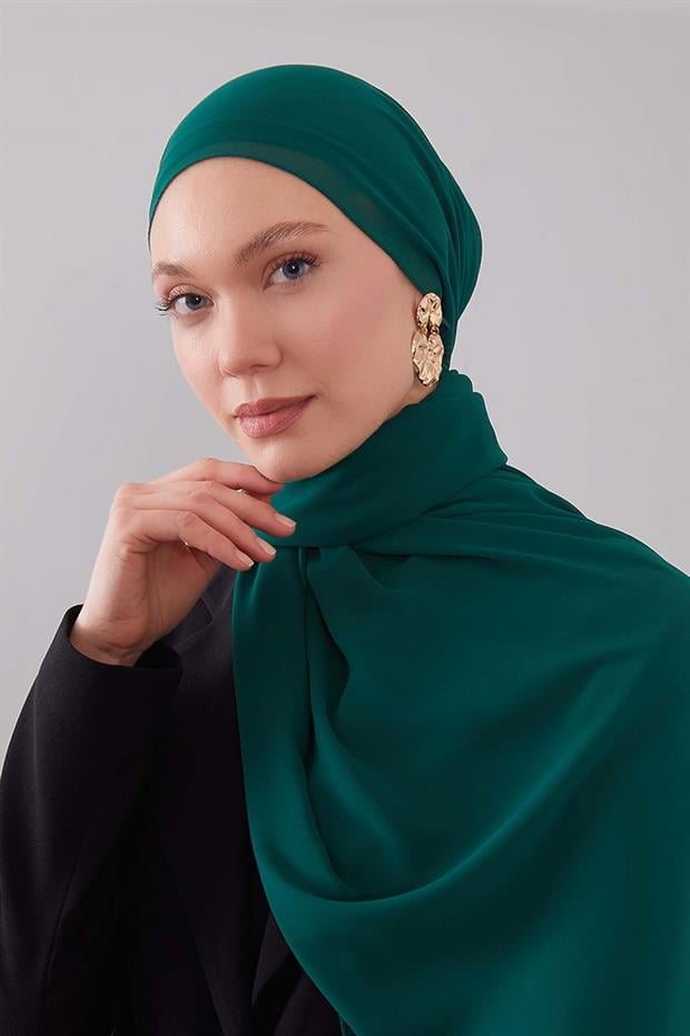 Zümrüt Yeşili Lux Şifon Şal