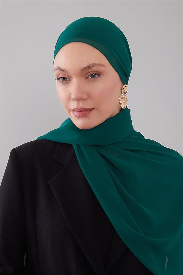 Zümrüt Yeşili Lux Şifon Şal