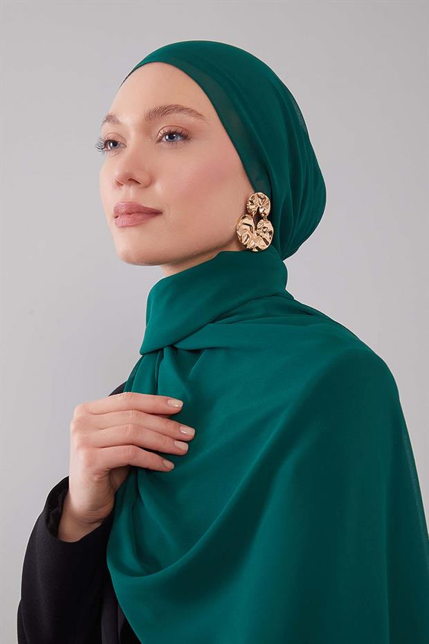 Zümrüt Yeşili Lux Şifon Şal