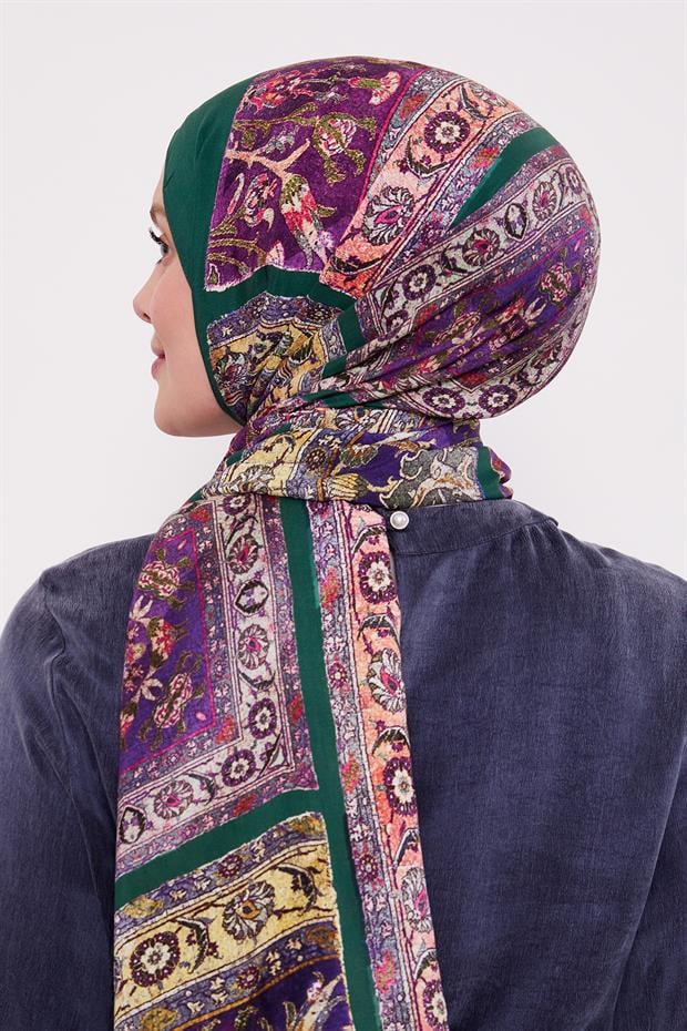 Zümrüt Motif Desen Royal Şal