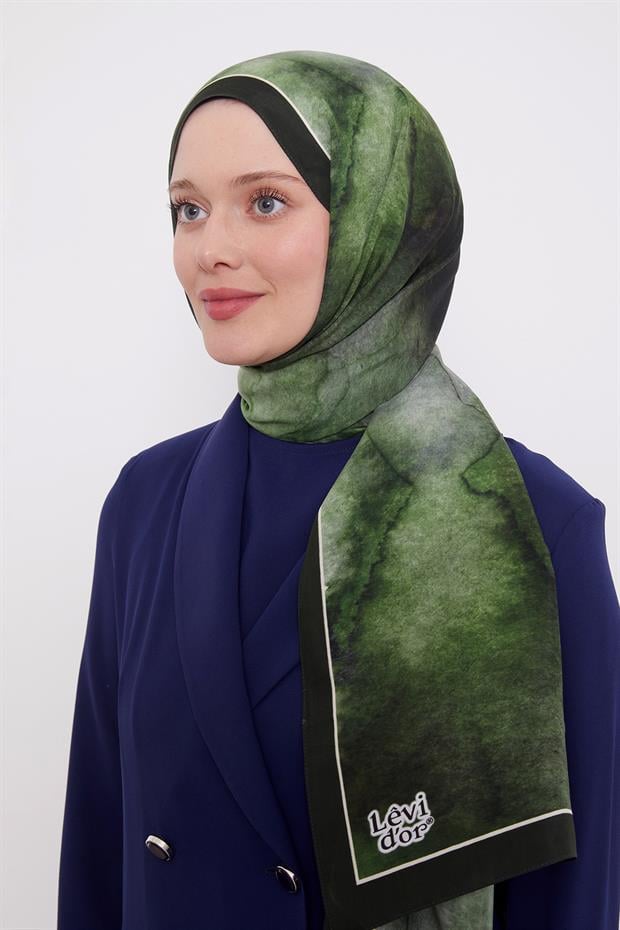 Zümrüt Yansıma Desen Royal Şal