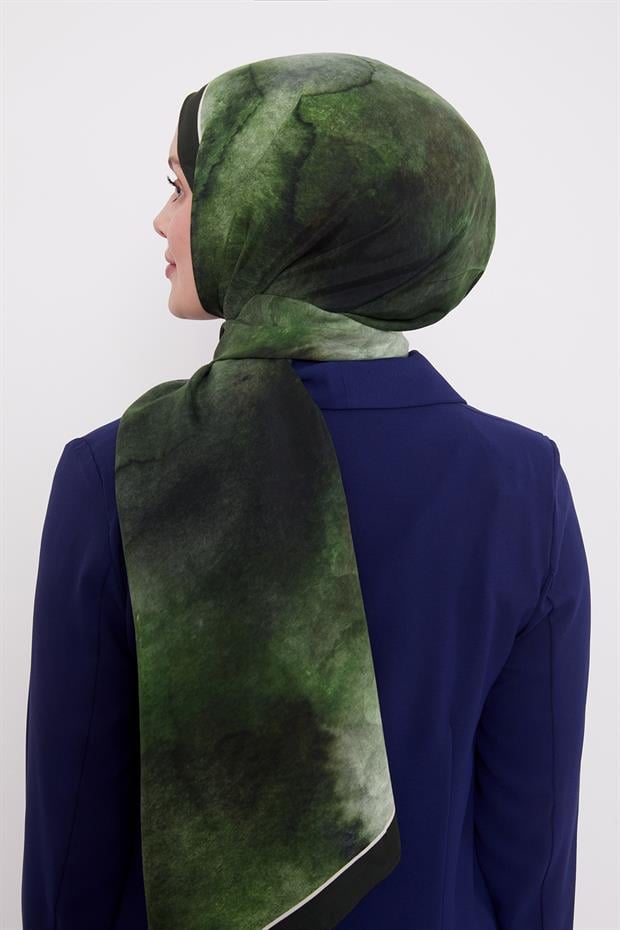 Zümrüt Yansıma Desen Royal Şal