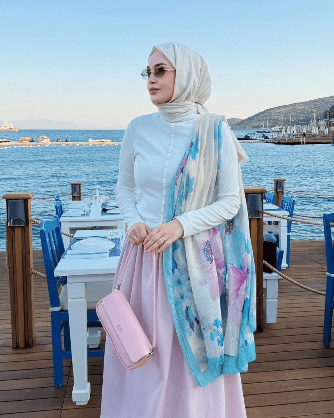 Çiçek Desen Müslin Şal